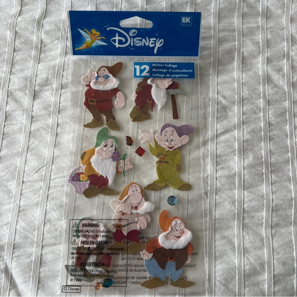 NWT EK Success Jolee’s Disney Snow White Seven Dwarfs Dimensional Sticker